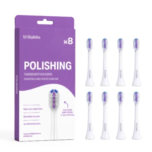 8-pack Philips Sonicare-kompatibla tandborsthuvuden – Polishing